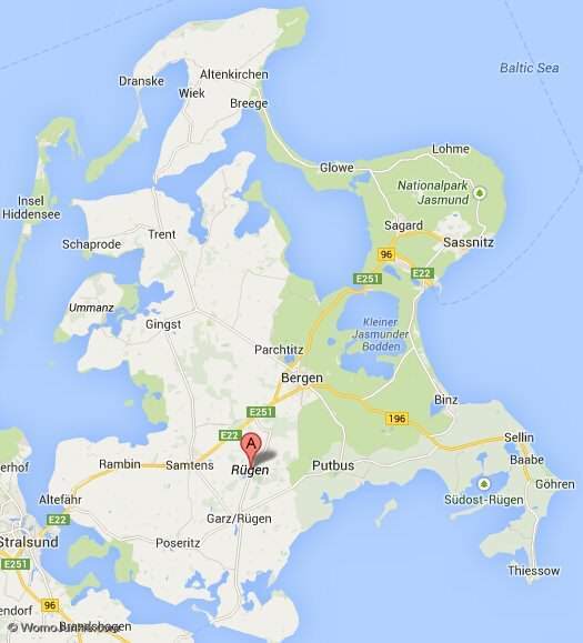 Insel rügen map