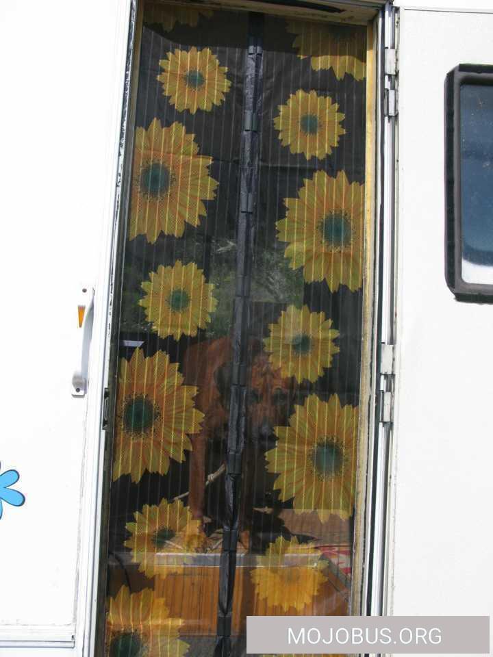, Moskitonetz Magic Klick Motiv Sonnenblume  im Wohnmobil :-)